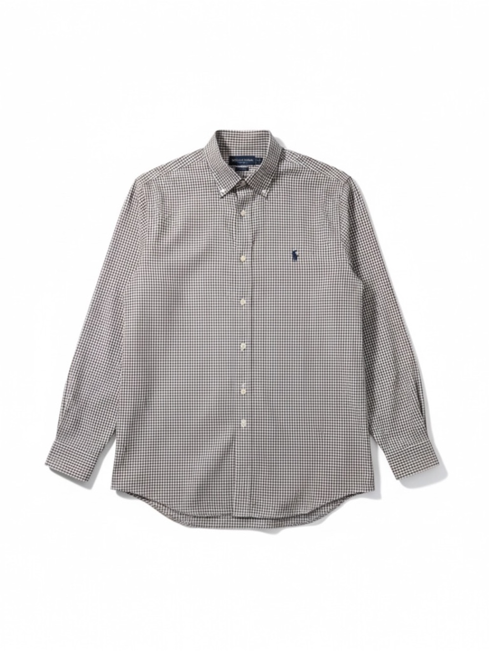 Ralph Lauren Golf Tilden Shirt Mens Medium Brown Gingham Cotton Button Down